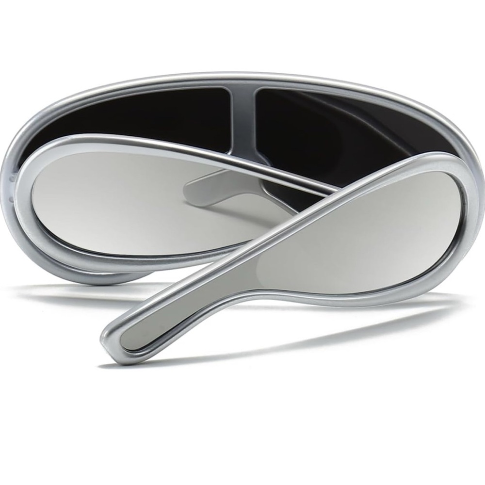 Gray Acetate oversized aviator sunglasses Loewe feat sleek design Silver Chrome - Picture 2 of 3